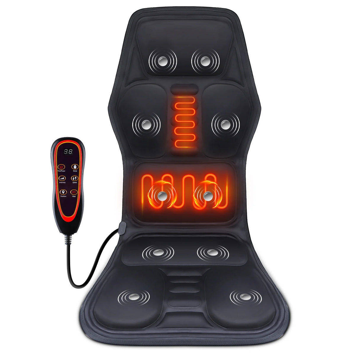 Electric Heating Back Waist Massager Shoulder Back Vibration Massage Mat for Chair Sofa Car Office Home Back Massage Hot Pad
