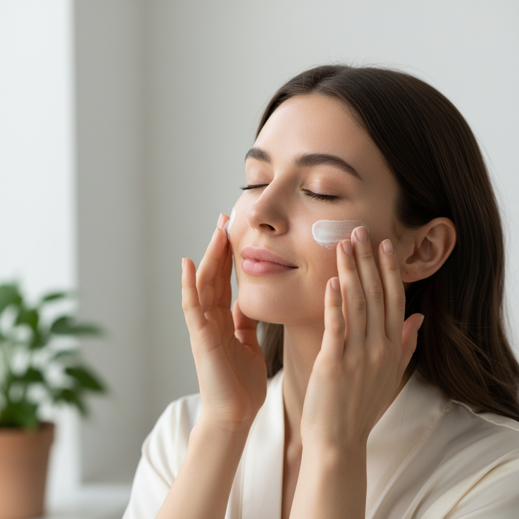 Femme crème lumière naturelle