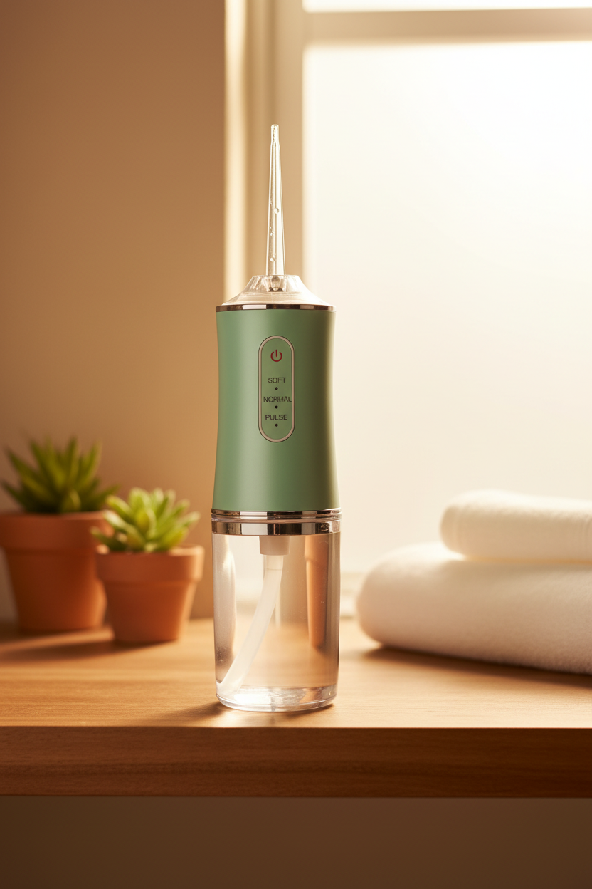 Hydropulseur vert menthe étagère bois