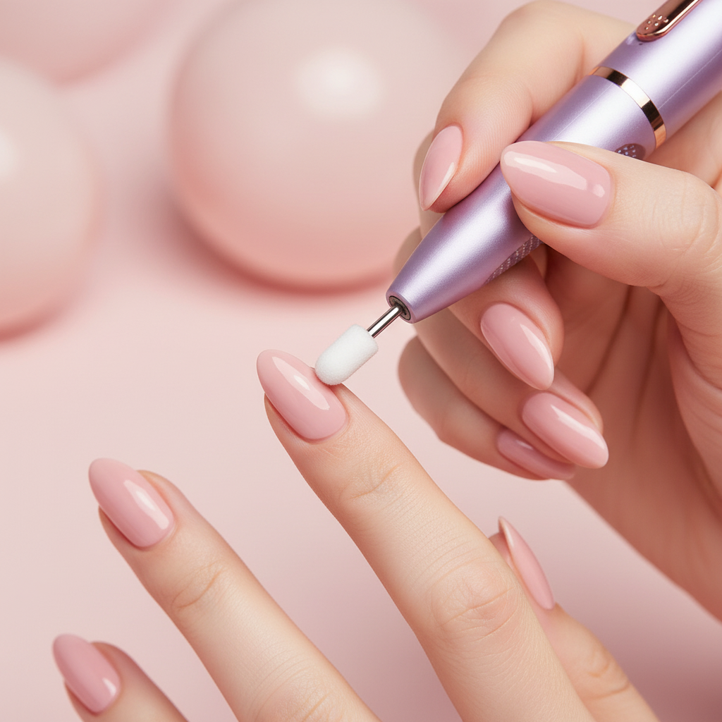 Nail drill - close-up mains